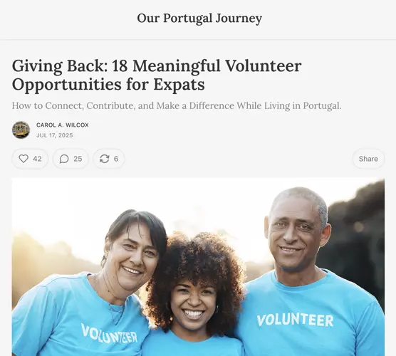 Giving Back: 18 Meaningful Volunteer Opportunities for Expats - Our Portugal Journey